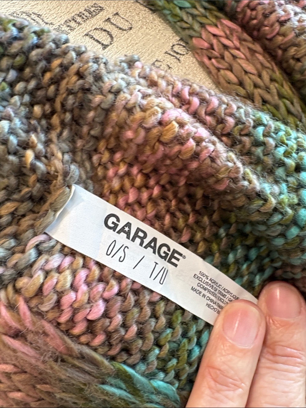 Garage Multicolor Knit Infinity Scarf - Green, Brown, Pink, Blue - Picture 2 of 2